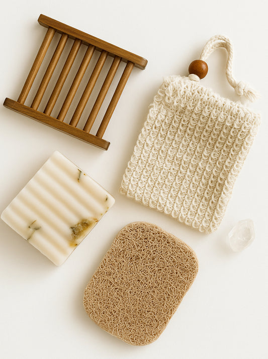 Bamboo bathroom accessories